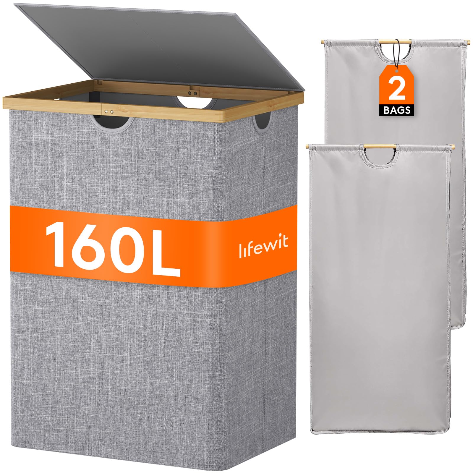 Amazon.com: Lifewit 160L Double Laundry Hamper with Lid, Extra